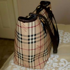 Authentic BURBERRY Haymarket Check Tote Shoulder